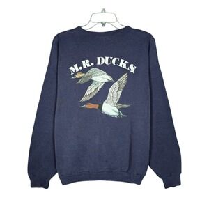 Vintage 90s MR Ducks Crewneck Mens XL Sweatshirt Hunting Blue Mallard Lee